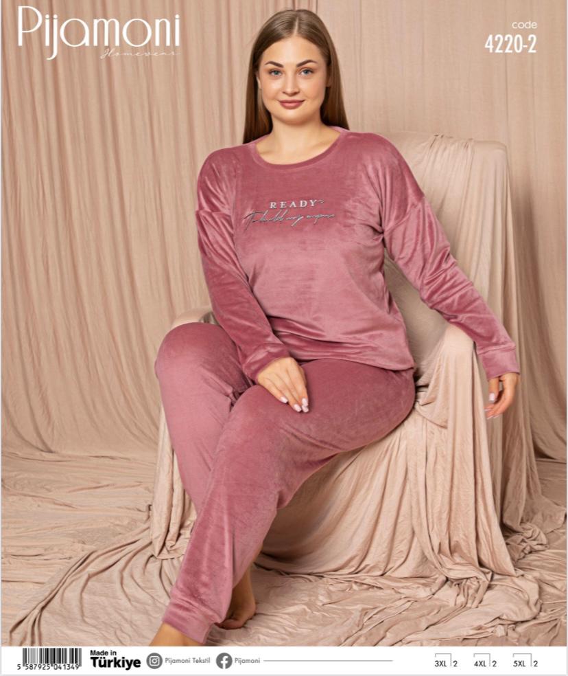 بجامة مخمل big size4220-2