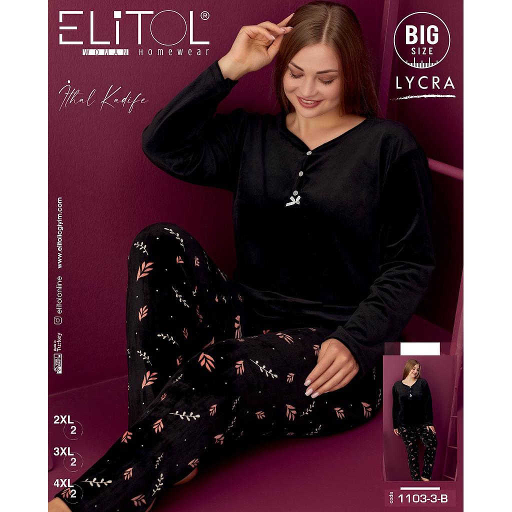 بجامة  مخمل حجم كبير ELITOL1103-3-B